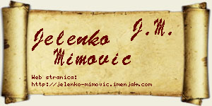 Jelenko Mimović vizit kartica